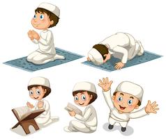  A set of muslim boy vector