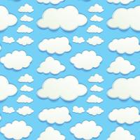 Seamless clouds in blue sky vector