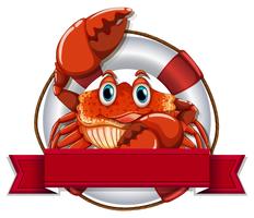 Crab and sign vector