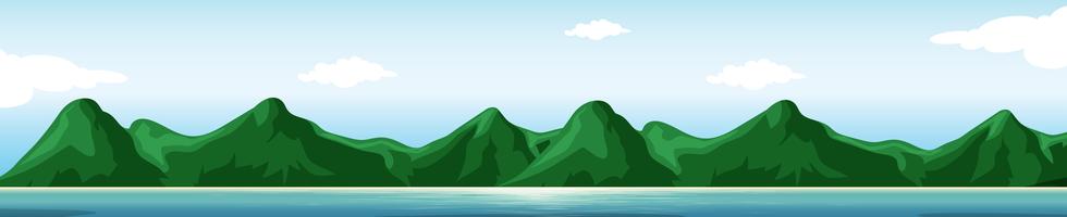 Mountain on the Island Scene vector