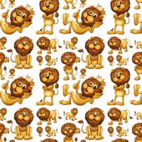 Seamless wild lion with different posts vector