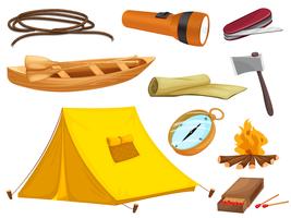 various objects of camping vector