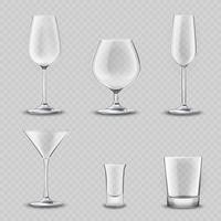Glassware Transparent Set vector