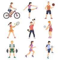 Sport People Flat Icons Set vector