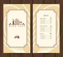 Wine Menu Template vector