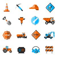 Iconos de reparación de carreteras vector