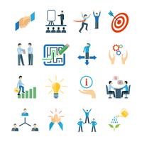 Mentoring Icons Flat Set vector