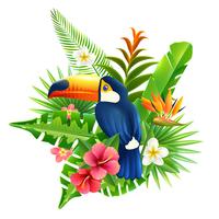 Ilustración de flores tropicales vector