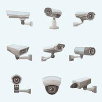 Cámara de vigilancia de iconos realistas vector