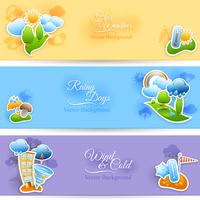 Weather background banners set vector