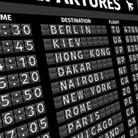 Airport departure board in perspective vector