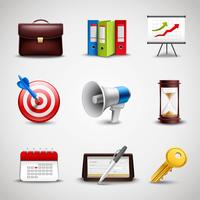 Realistic Business Icons vector