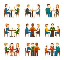 People In Restaurant Set vector