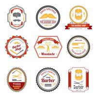 Barber Shop Emblems Colored vector