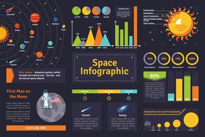 Conjunto de infografía espacial.