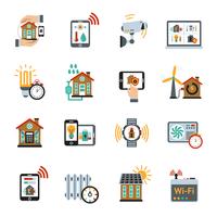 Iconos de sistema de tecnología de casa inteligente vector