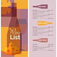 Wine menu list stencil print vector