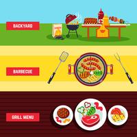 Conjunto de banner de barbacoa vector