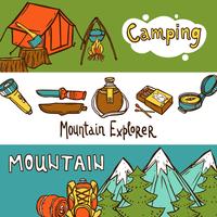 Camping Banners Horizontal vector