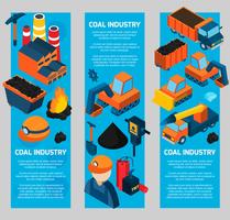 Coal Industry Isometric Banners