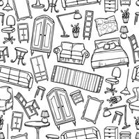 Furniture Seamless Pattern vector