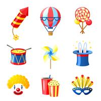 Conjunto de iconos de carnaval vector