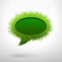 Burbuja que habla en blanco de la hierba verde vector