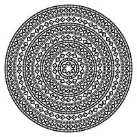 Forma ornamental redonda del vector aislada en blanco.