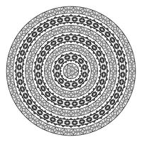 Forma ornamental redonda del vector aislada en blanco.