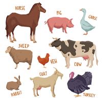 Conjunto de animales de granja vector