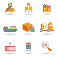 Logistic icons flat vector