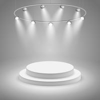 White stage with spotlight vector