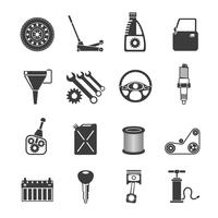 Auto servicio iconos negro vector