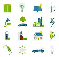 Eco Energy Flat Icons vector