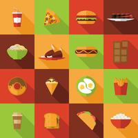 Conjunto de iconos de comida rápida vector