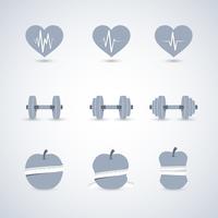 Conjunto de iconos de progreso de ejercicios de fitness vector