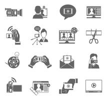 Video Blog Icons Set vector