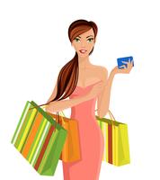 Woman with shopping bags vector