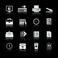 Business office supplies pictograms set vector