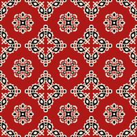 Red tribal ethnic seamless pattern vector