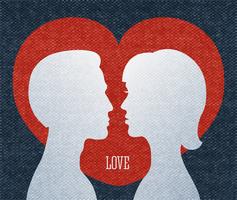 Love couple silhouettes vector