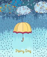 Doodles rainy weather decorative poster