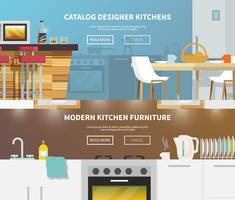 Banner de muebles de cocina vector