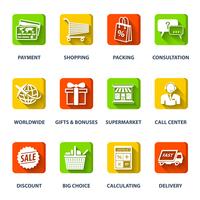 Iconos de comercio electrónico de compras vector