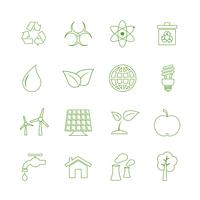 Conjunto de iconos de ecología verde vector