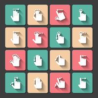 Hand touch gestures icons set vector