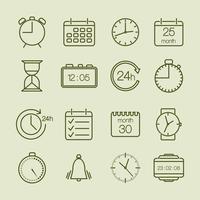 simple time and calendar icons vector