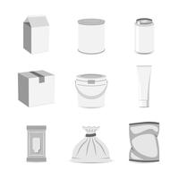 Pack contenedor icono plano vector