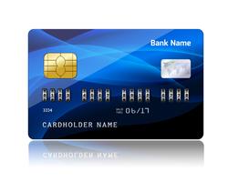 Credit card with security combination code vector