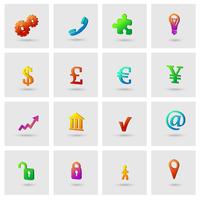 Business icons set vector